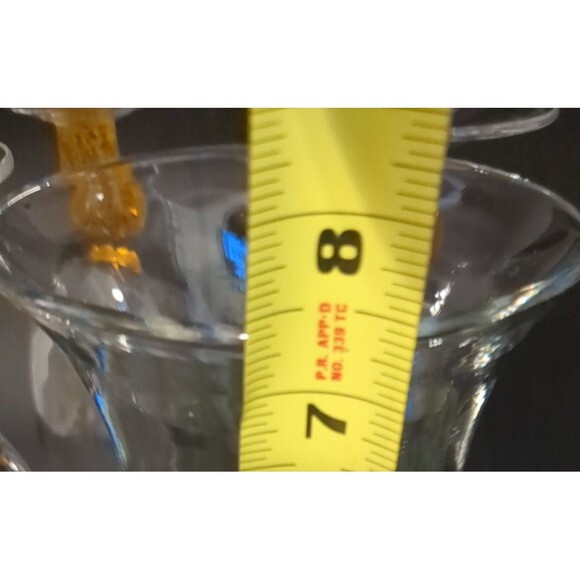 4  Vintage Hand Blown Wine w/Yellow  Bubble Glass Stem  7.5” Tall X 4.5”Wide - Picture 14 of 15